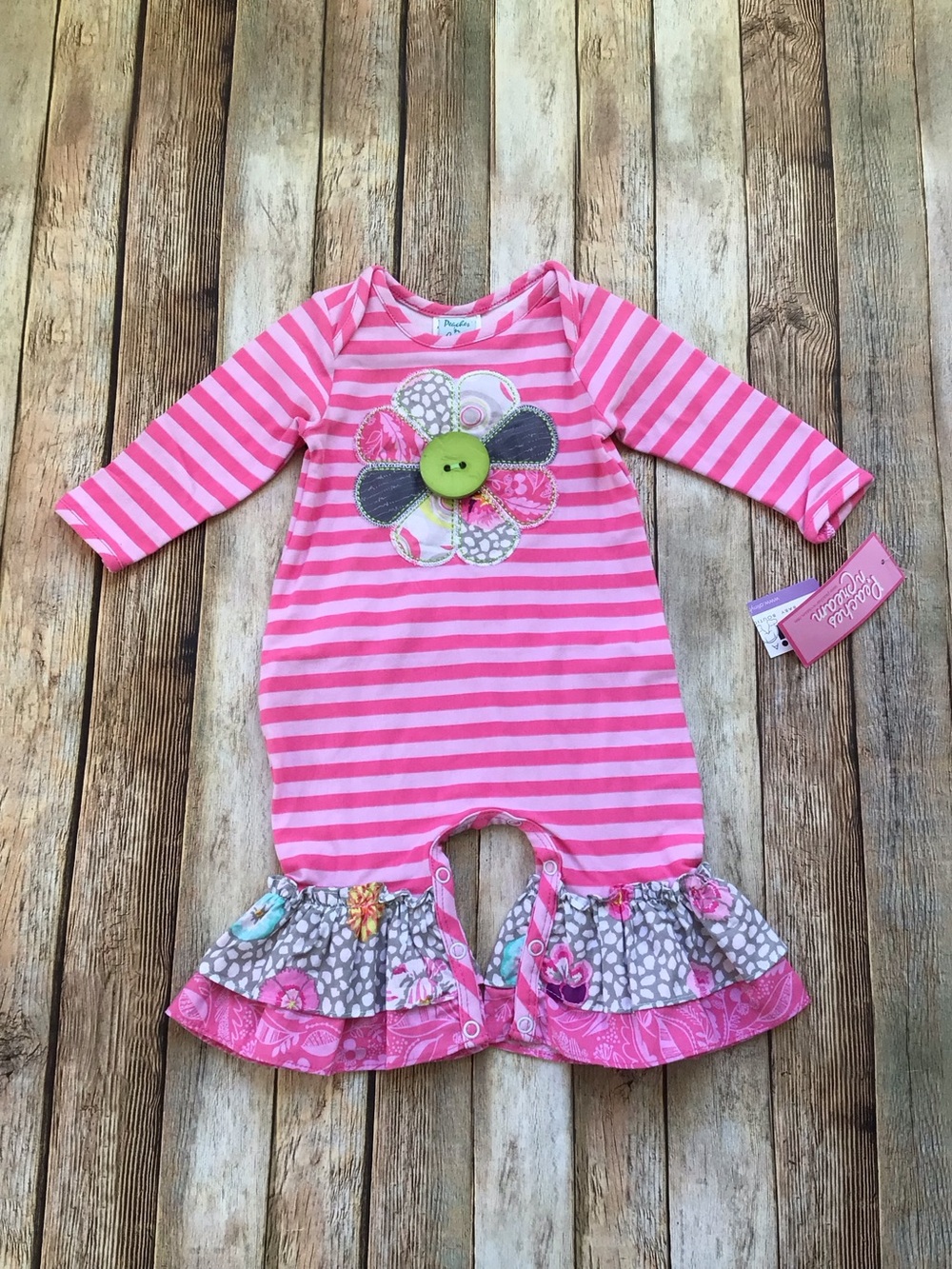 NWT Peaches and Cream Striped Romper